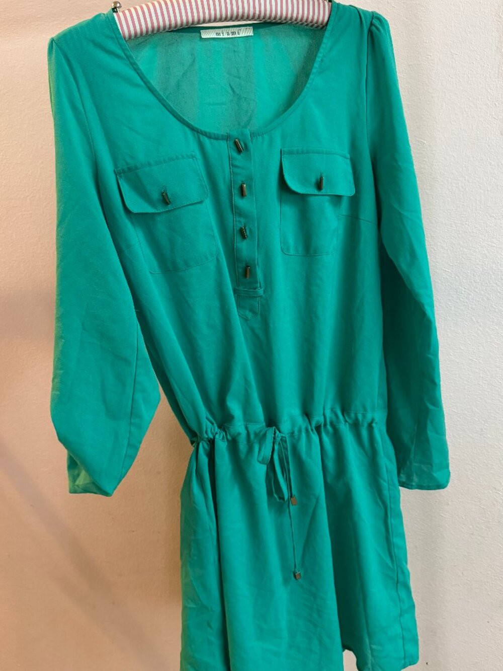 Emerald Button Down Dress